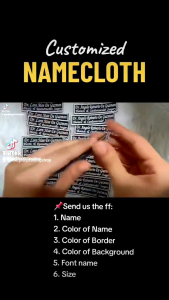 Namecloth or Nametag Customized Embroidered Iro-on Patch Sew pre-order