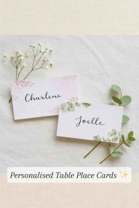 Personalised Wedding Place Cards – Hand Lettered Name Tent Cards – Custom Table Cards for Events