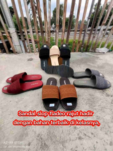 Sandal Rajut Wanita Fladeo | sandal Rajut hitam | sandal kekinian