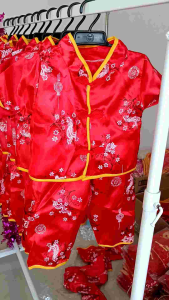 ชุดจีนเด็กผู้ชาย ลายมังกร ขายาว ผ้าตวน 100% ไม่เกิน 12 โล