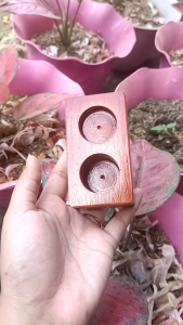 Tempat tisu koin / wadah tisu koin bahan mahoni solid