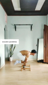 wooden paralletes hand stand push up