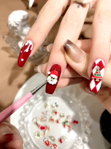 Túi phụ kiện charm Noel 20 viên mix kiểu xinh xắn  trang trí móng tay nail siêu sáng lấp lánh