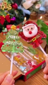 พร้อมส่ง ลูกอมฮาโลวีน Halloween คริสต์มาส Christmas อมยิ้มคริสต์มาส ซานต้าครอส 24แท่ง/กล่อง Lollipop หวาน อร่อย หอมมากกก ของแจกของแถม ขนมเด็ก เยลลี่ เทศกาล ปีใหม่