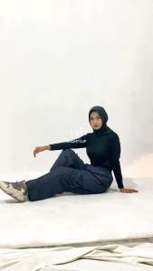 TERLARIS - Celana Panjang Baggy Korean Style Wanita Gombrang Harajuku Parasut Jersey Hiking Mendaki Premium