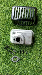 GZQชุดท่อไอเสีย +พร้อมฝาครอบท่อไอเสีย/ปะเก็น/น็อตยึดแท้ เครื่องตัดหญ้า [มารูยาม่า] MARUYAMA รุ่นMBC 411U ของแท้100%