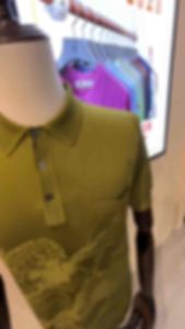 Montagut Mens Short-Sleeve Polo T-Shirt in Fil Lumiere With Pattern 100% Polyamide Made in Portugal