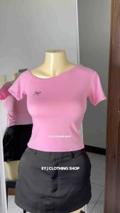 Rosita Ribbon One Side Shoulder Top Basic Fit Womenswear Blouse Cotton Spandex