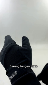 FORCE Sarung Tangan Motor Full Finger Touch Screen Premium Pria Wanita Dewasa Bahan Tebal Anti Angin Anti Slip Warna Hitam Size M L XL