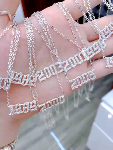 Mặt Dây chuyền bạc năm sinh mặt dây chuyền bạc năm sinh dây chuyền bạc dây chuyền bạc mặt gắn đá siêu xinh