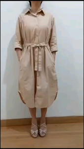 ●ECLAIRE● 04B 2101 Dress Midi Tunik Casual Basic Polos Anastasia (FREE BELT BAHAN)