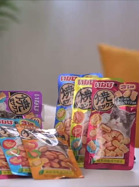 (Giao vị ngẫu nhiên) Bánh thưởng cao cấp INABA 25g/túi giúp sạch răng giảm mùi hôi trong phân mèo