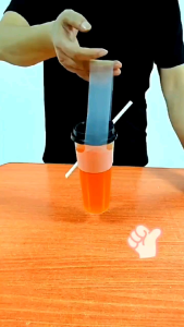 Kantong Plastik Tenteng Model T Cup Kantong Takeaway Gelas