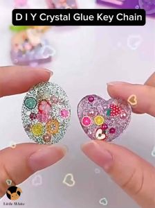 Kids DIY Crystal Glue Keychain Art Craft Early Learning 儿童水晶滴胶套装早教手工自制锁匙圈