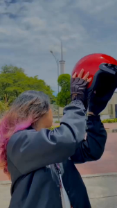 Helm retro bogo cargloss identik pink packing aman free buble wrap