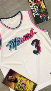JERSEY BASKET MIAMI HEAT WADE 3 VICE CITY PUTIH 2022 2023 SWINGMAN