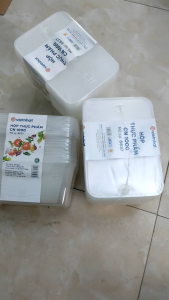 Sét 10 hộp đựng đồ thực phẩm có nắp đậy 1000ml màu trong suốt nhựa pp nguyên chất hàng Cao cấp việt nhật