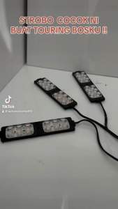 ORIGINAL LAMPU LED STROBO GEPENG 12 LED KEDIP / LAMPU KEDIP Dashboard  Mata 2 slide Warna DC 12V | Lampu 12 LED Motor Mobil Universal