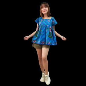 เสื้อทรงเกาหลีผ้าปาเต๊ะอินโดฯลายโบราณ