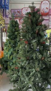 180CM(6FT) Christmas Mixture With Pine Cone & Red Berries Deluxe New Combo Pine Christmas Tree【最新款】松果红果混合茂密自动圣诞树