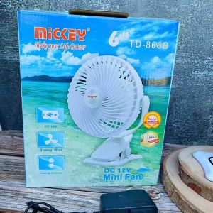 Quạt kẹp Mickey chính hãng lồng 20cm. Siêu khoẻ siêu bền. Quạt tích điện mickey !