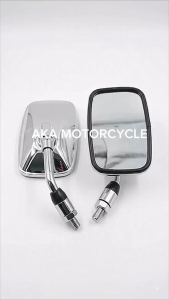 LTC 3018 1PAIR HONDA RECTANGLE SIDE MIRROR SILVER SHORT STEM 10MM THREAD UNIVERSAL TO ALL HONDA MOTORCYCLES