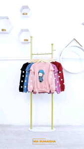 ANIA SET - SET ANAK KEKINIAN BY NIA RUMAISHA || MAT. COTTON COMBAD || MAT. CELANA JEANS PINGGANG FULL KERUT