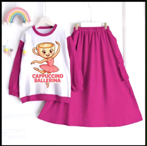 setelan anak anomali cappuchina ballerina terbaru viral kekinian untuk anak usia 3-12tahun