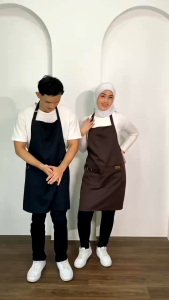 Celemek memasak motif polkadot bahan kain