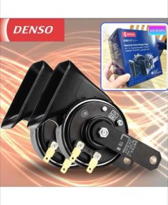 Còi sên ô tô 12V chống nước DENSO chính hãng kèm 2 giắc cắm - Kèn sò 12V hai jack kháng nước gắn cho xe hơi