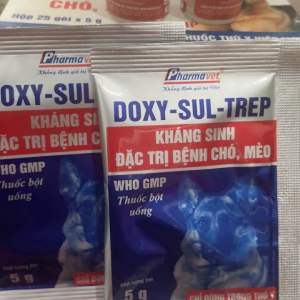 Combo 2 lọ Lingen 5ml và 2 gói doxysultrep dùng cho chó mèo.