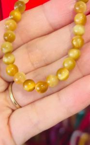 Chuỗi 3 vòng quấn tay đá TA mắt hổ vàng ánh kim tiền tài lộc