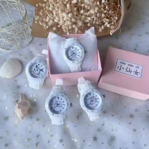 🇲🇾Ready Stock🇲🇾Cartoon Kid Watch Kuromi Watch INS Style Minimalist Pointer Silicone Strap Student Watch可愛设计卡通简约手表上课手表