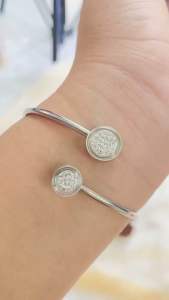 Trend Gelang Adjustable Model Bulat Silver Mata Zircon Flexibel CXA22092101