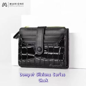 MARIONE - Dompet lipat Wanita SILVANIA Croco leather glossy slot kartu dan slot koin