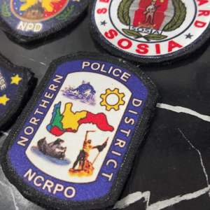 CUSTOMIZED LOGO PATCHES FOR VEST GLOSSY FINISH  with velcro or no velcro available for reflector vests