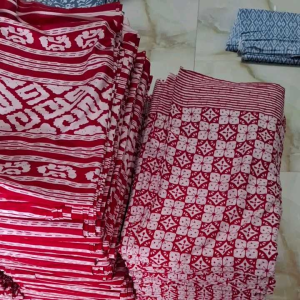 Kain Batik Printing Warna Merah Putih