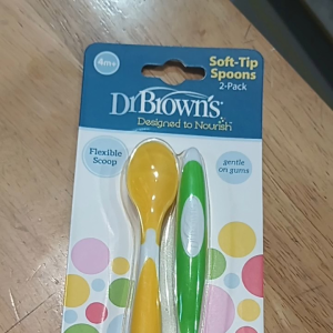 DR BROWNS SOFT-TIP SPOONS 2PACK YELLOW GREEN TF011