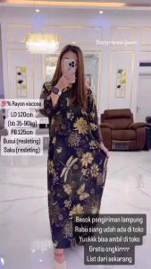 Daster Gamis tangan 3/4 bahan Rayon Viscose Mami Queen
