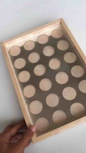 Cetakan keripik kaca cetakan almond crispy cetakan opak singkong ukuran 4A lubang 24 bahan kayu dan alumunium