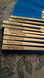 Silk Folding Fan Hand Fan with Decorative Box and Ribbon can be PERSONALIZED