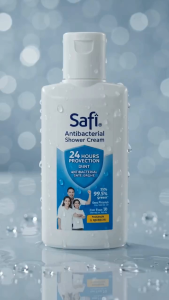 Safi Antibacterial Shower Cream 24 Hours Protection Family Use Bathroom Scene