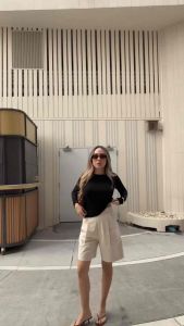 BLONDIE BERMUDA SHORTS กางเกงขาสั้นผ้าลินิน