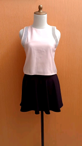 atasan crol top wanita pink muda pastel CHOEGO cewek M lengan kutung MEWAH cute