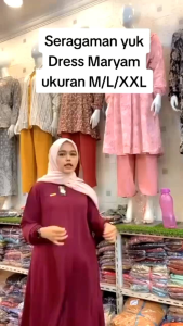 Maryam Dress Bahan Cotton Crinkle Premium Size M - L - XL - XXL.