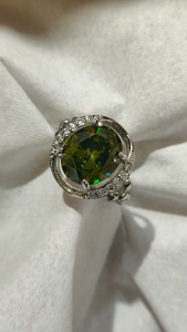 Cincin Cewek Permata Peridot Hijau Top Kualitas Dim 10×12
