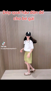 Dép Quai Hậu Cho Bé Gái Dép Sandal 3 Quai Ngang Đế Độn Da Siêu Mềm Êm Chân Cho Bé 3 Tuổi Đến 10 Tuổi