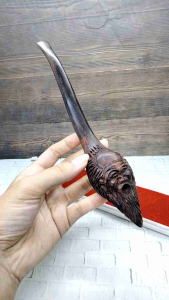 once pipa sedotan kayu galih asem ukir pak jenggot C35