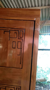 almari pakaian penyimpanan sleding pintu 2 full jati