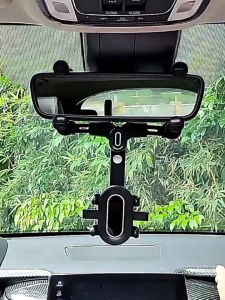 Holder Mobil Handphone Jepit Spion Tengah Mobil Kaca Spion Rotation 360 derajat Dudukan Telepon Mobil Fleksibel